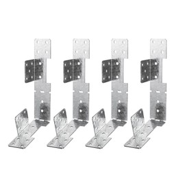 MOZCORN 4 Pcs Adjustable Stair Stringer Connector, Concealed Deck Stair Stringer Connection Brackets, 18-Gauge Metal Stringer Mounting Brackets