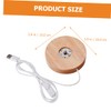 LED Wood Display Base USB Powered Cylinder Light Display Base