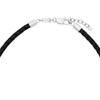 s.Oliver Halsband Edelstahl Leder Herren Halsschmuck, 47+3 cm, Silber, Kommt