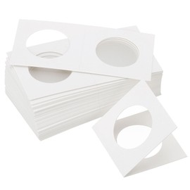 PATIKIL 2x2" Cardboard Coins Holders, 300 Pcs Coin Flips Cardboard Coin Holder Flips for 31.5 mm The Coin Collection Supplies Holder Storage, White
