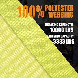 Ratchet Tie Down Strap - 4 Pack 2" x 27' Heavy Duty Ratchet Straps with Aluminum Handle, Cargo Straps for Moving Appliances, Lawn Equipment, Motorcycle in a Truck Yellow