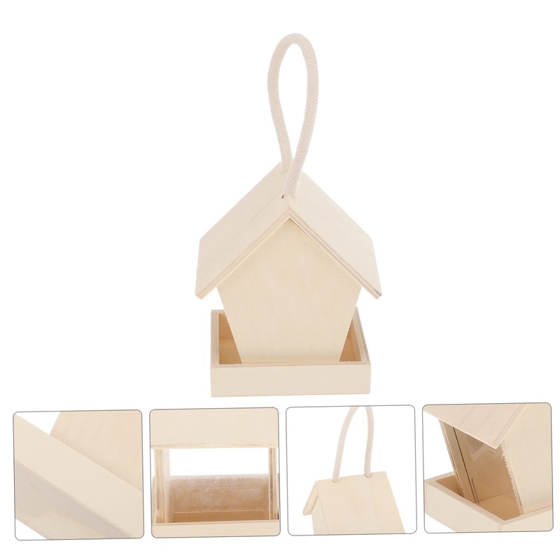 Sosoport Acrylic Wood Bird Feeder Nest Outdoor Wild Bird Feeder