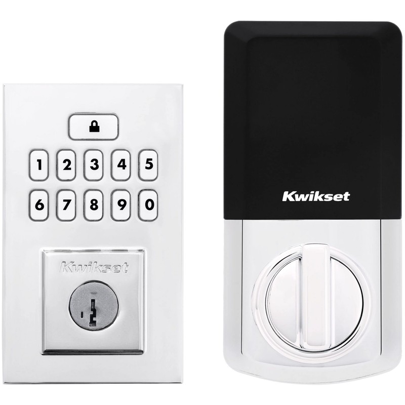 Kwikset 9260CNT-514S Contemporary SmartCode Keypad Electronic Deadbolt SmartKey Matte Black