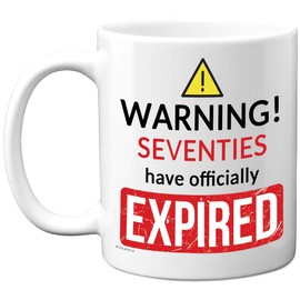 80th Birthday Gifts for Women Men - Seventies Have Expired - Rude Novelty Gag Joke Funny Mugs for 80th Birthday Present, 11oz Premium Ceramic Coffee Mugs