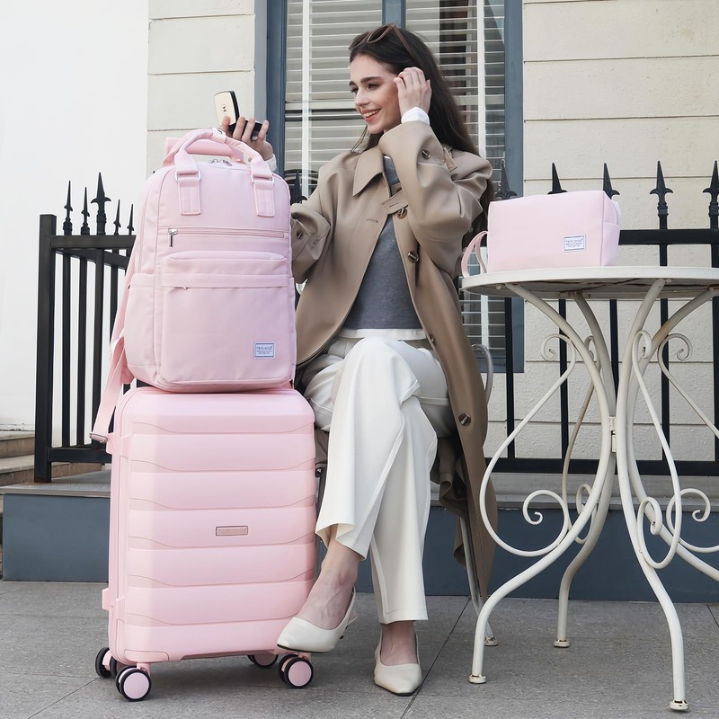 TRIPLAYER Carry On Luggage 22x14x9 Airline Approved, 22 Inch PP