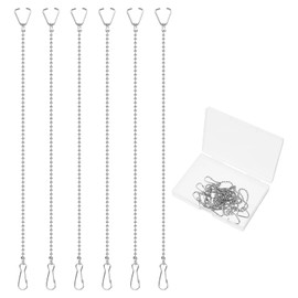 6 PCS Toilet Handle Beaded Chain 9.8 Inch Toilet Flapper Chain Replacement Kit Stainless Steel Toilet Flapper Lift Chain with Hook and Ring Toilet Handle Beaded Chain for Most Toilet Flappers