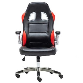 BTEXPERT Black Red Home Office Swivel Adjusable Executive Gaming Chair