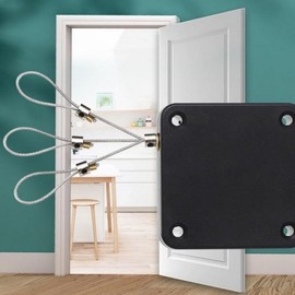 Automatic Door Closer with Wind/Draft Protection Wire (Cold Weather Ready) Door Black 2ea