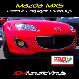 JDMFV 09-12 Mazda Miata MX5 Fog light Yellow Overlays TINT Film Vinyl JDM PRECUT MX-5