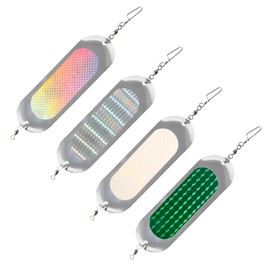 MiOYOOW 4PCS Fishing Flasher, 4.5" Lighted Bait Flasher Shasta Tackle Sling Blade for Trout, Salmon, Pike, Walleye, Bass