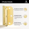 AmzGod Door Hinges Satin Brass - 6 Pack Gold Door
