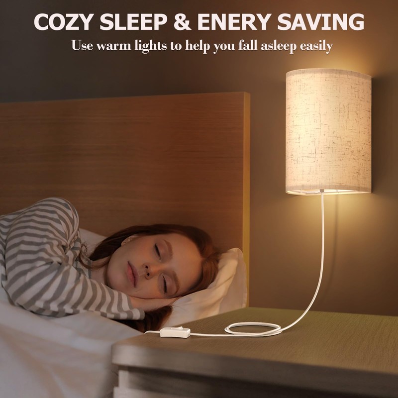 OCATO Plug in Wall Sconces Set of Two: Wall Light