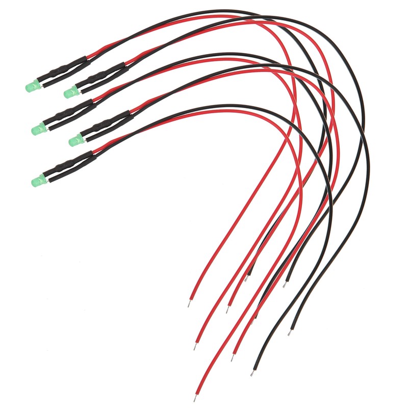 100Pcs LED Pre Wired LightEmitting Diode 12V Round Head High