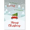 doodlecards Friend Christmas Card Christmas Tree on Car Medium Size
