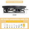 Youroke 3-Lights Farmhouse Flush Mount Ceiling Lights, 13 Inch Indoor