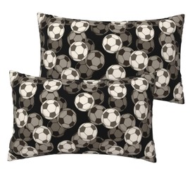 Soccer Football Sports Lumbar Pillows Covers Home Decor Soccer Balls Grey Black White 12x20 Pillow Cover Sets of 2 Couch Covers Room Decor Pillow Cases for Sofa Bedroom