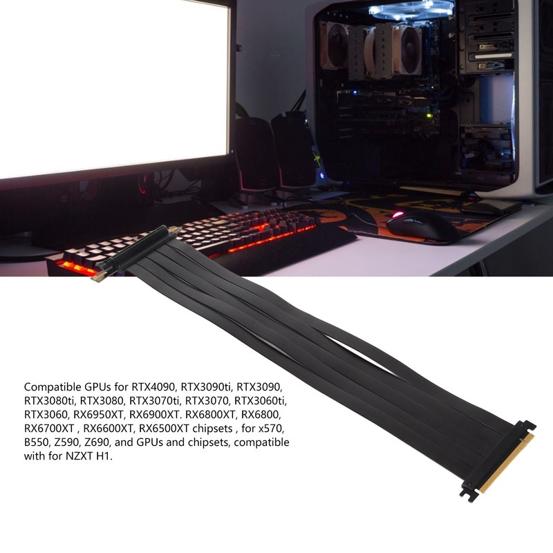 PCIE 4.0 X16 Extreme Flexible 180 Degree High Speed GPU
