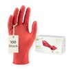 Medi-Inn Nitrile Red Plus Disposable Gloves, Powder-Free, Size M, Pack