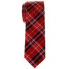 Retreez Stylish Plaid Checkered Woven Microfiber Skinny Tie - Red