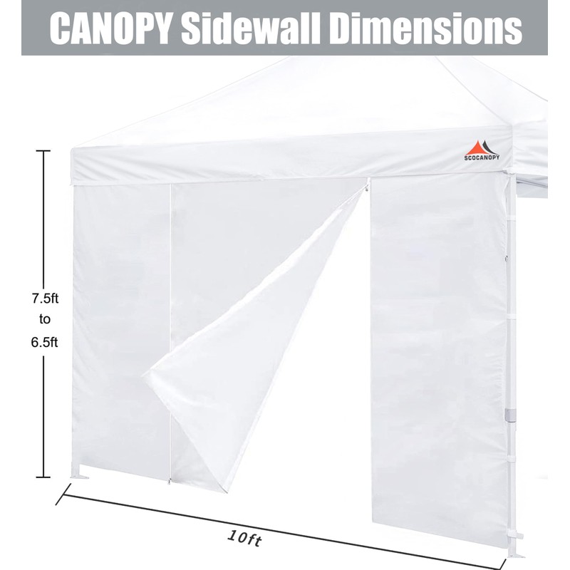 SCOCANOPY Door for 10x10 Canopy Frame Two Central Zipper Design