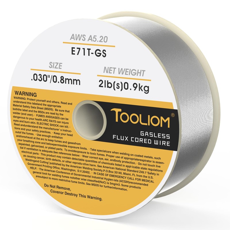 TOOLIOM E71T-GS .030" Diameter 2-Pound Spool Flux Core Self-shielded Carbon