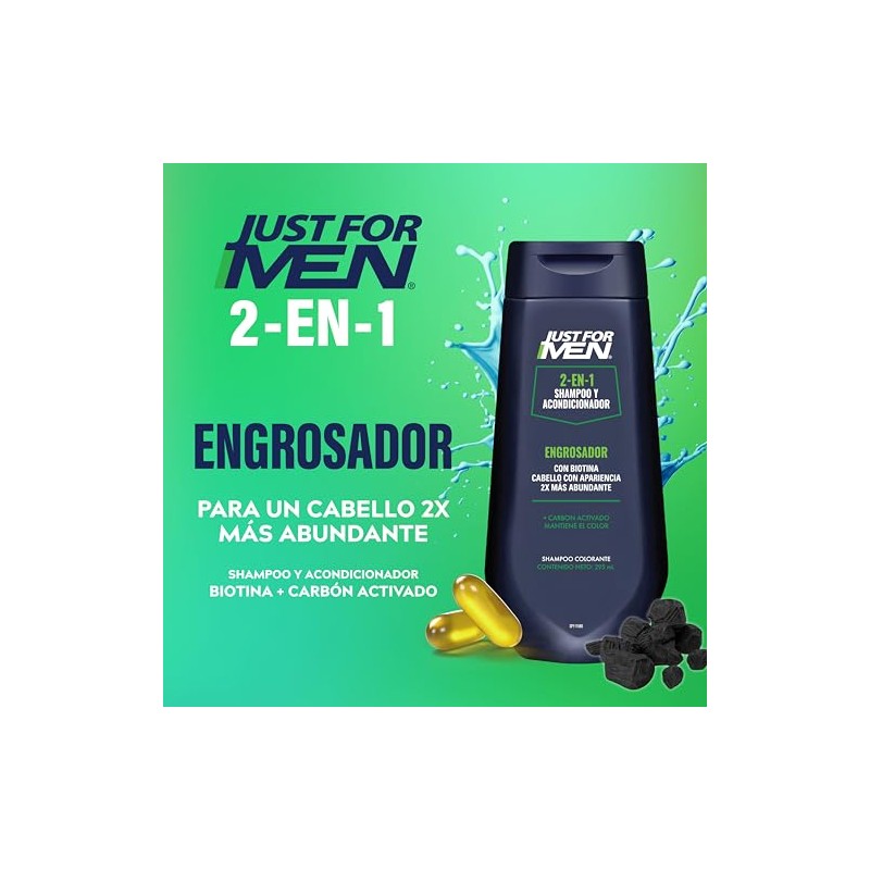 Just For Men Shampoo y Acondicionador 2 en 1 Engrosador