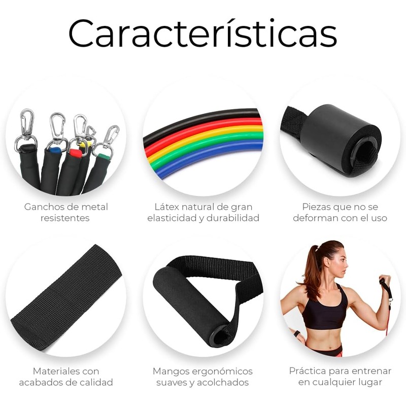 Raganet, Juego de Bandas de Resistencia de 11 Piezas, Incluye