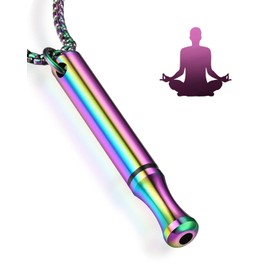 HSIXHAF 1 x Stress Relief Necklace Stainless Steel for Mindful Breathing Portable Meditation Breath Chain Deep Breathing Exercise Necklace for Women Men Meditation Anxiety Relief Relaxation