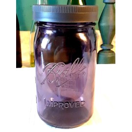 BALL Purple MASON JAR QUART ~ Wide Mouth ~ Food Storage ~ Band Lid ~ Leak Proof - Purple Quart - Leak Proof Lid