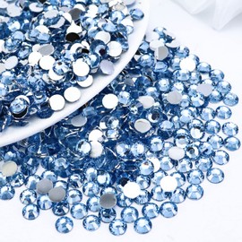 Briskbloom 1000PCS SS30 6mm Resin Flatback Rhinestone, Light Blue Flatback Rhinestones for Nails, Tumblers, Mugs, Bottles, Craft Decoration, Loose Bling Glitter Diamond Stone