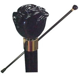 Vista International Corp. Black Italian Rose Stick Walking Poles, Multicolor