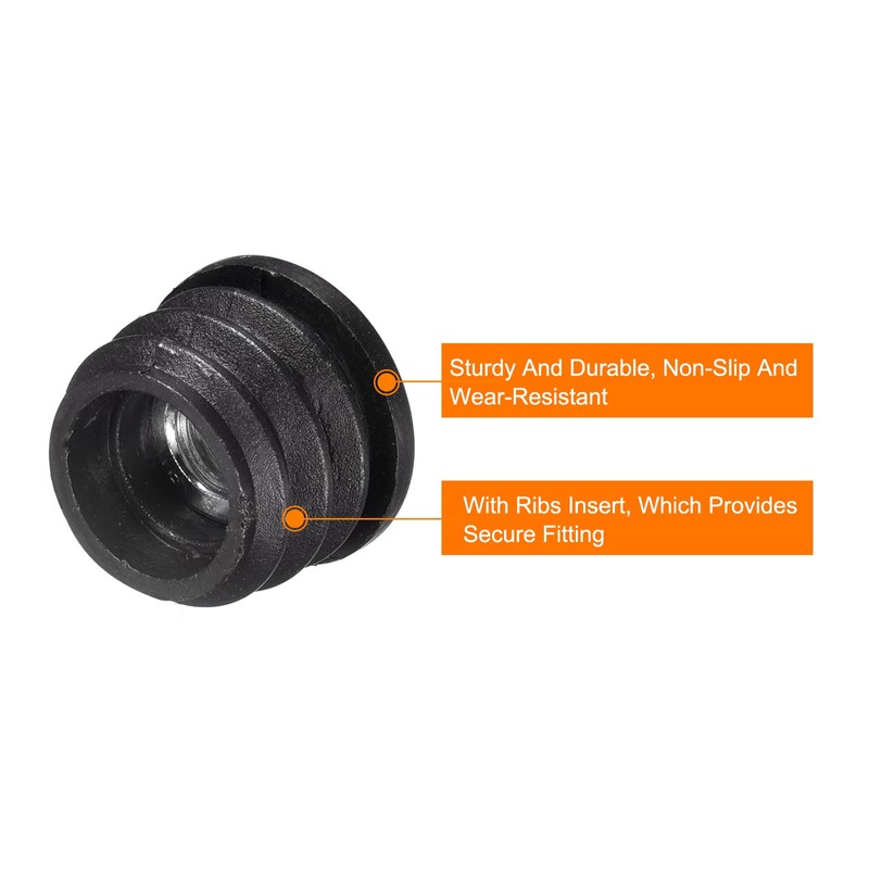 sourcing map 8Pcs Inserts for Round Tubes with M8 Thread,