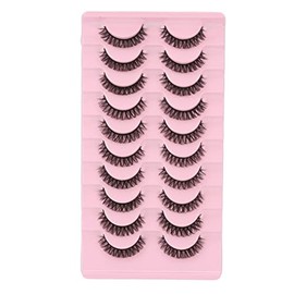 Dioche 10 Pares de Pestañas Postizas Rizadas, Extensión Ligera, Cómoda, Reutilizable, Maquillaje de Pestañas                                          
