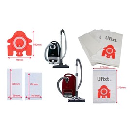 Ufixt Pack Of 20 Fits Miele S716, S718, S734, S738, S749 and TRICOLOR Vacuum Bags Type FJM + Filters