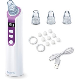 Beurer FC41 Power Deep Pore Cleanser - Pore Vacuum with 5 Intensity Levels and 3 Attachments for Deep Cleaning, Suitable for All Skin Types