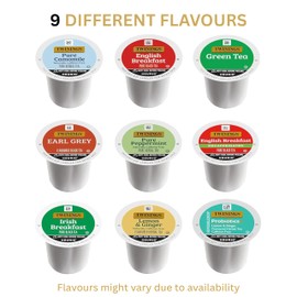 Twinings Tea K Cup Pod Sampler Variety Box (24 Count) 9 Flavours for Keurig Single Serve Brewers, Contains Black, Green, Herbal and Decaffeinated Teas for Tea Lovers
