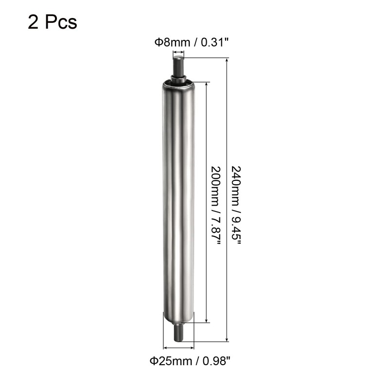 PATIKIL Conveyor Roller 1" Diameter 8" Length, 2 Pack Stainless