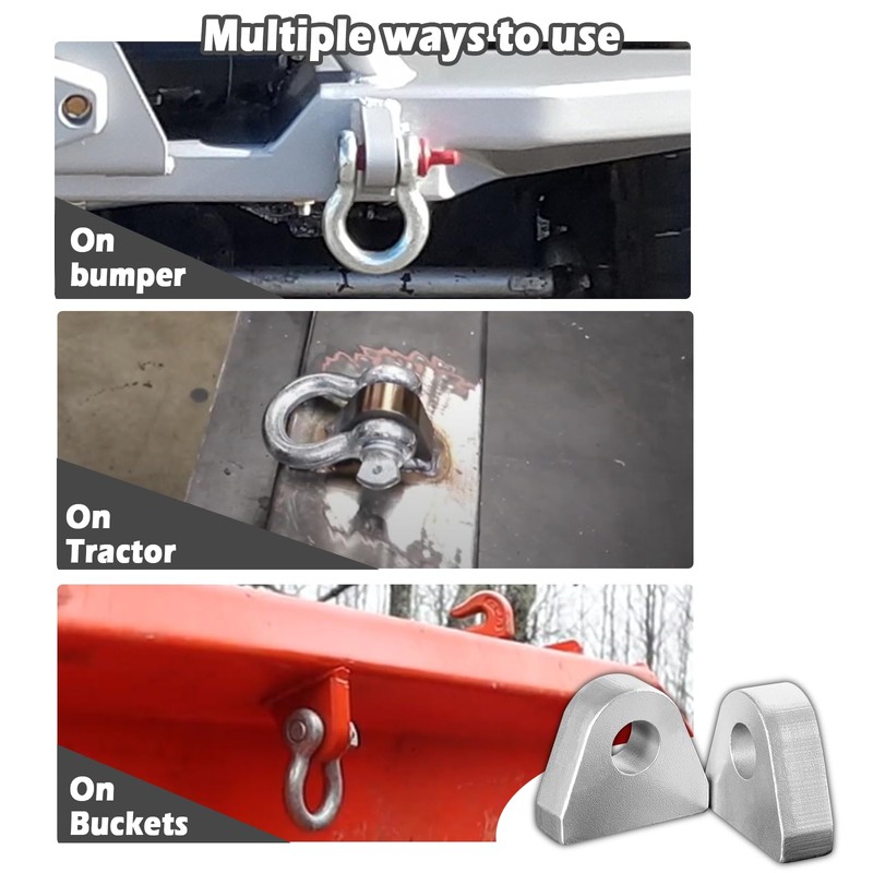 Weld on Shackle Clevis Mounts, for Most Vehicles Bumper Towing,