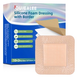 Silicone Gel Adhesive Foam Dressing, 3"x3", 12 Pcs