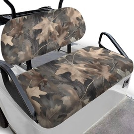 Bulopur 2 Piece Golf Seat Covers for Cart Branch Camo Hunting Golf Cartseatcover Breathable Soft Universal Seat Covers Towel Blanket for Most 2 Passenger Club Car