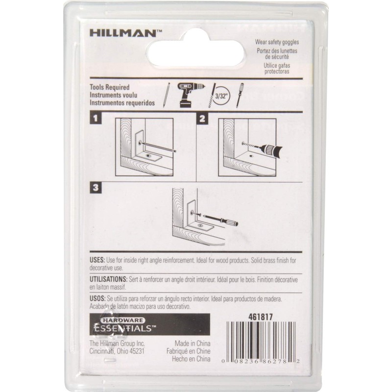 Hillman 851150 Flat Corner Brace, 1"