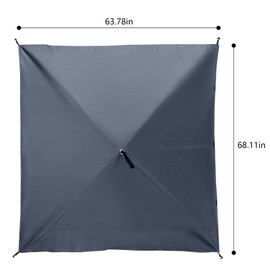 PAMAPIC Wind Screen Panel, Weatherproof, UV Proof and Waterproof Screen Tent Wind Panels (3 Pack) - Gray