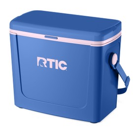 RTIC 16 Qt Road Trip Cooler, Hard Insulated Portable with Strap and Handle for Outdoor, Beach, Picnic, Camping, Sports, Travel, Pond/Pale Pink
