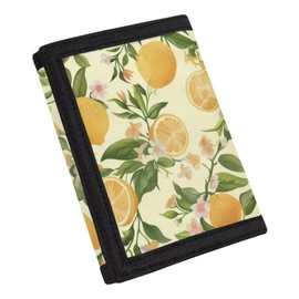 Tiasarato Kawaii Wallets for Girls Kids Small Coin Purse RFID Trifold Wallet Novelty Wallet for Childrens Lovely Purse, Summer Lemon