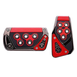 TOTMOX Car Rest Pedal Brake Gas Pedal Covers Universal - 2Pcs Car Pedal Pads Auto Sports Gas Fuel Brake Pad Cover Foot Pedals Rest Plate Kits for Automatic Transmission Car, Red