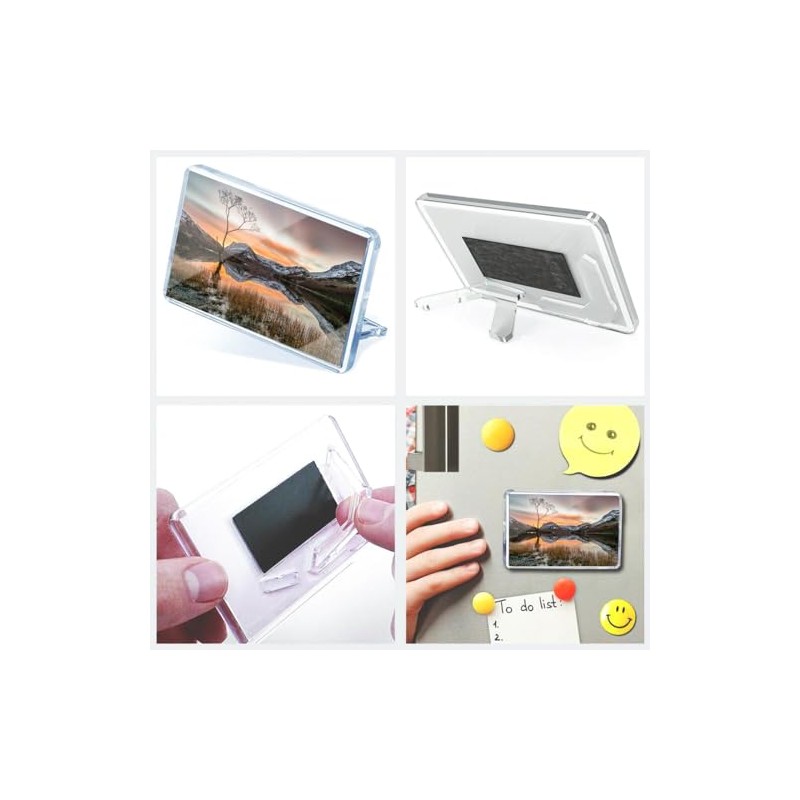 Classic Rectangle Magnet with Stand - Snowy Mountains Buttermere UK