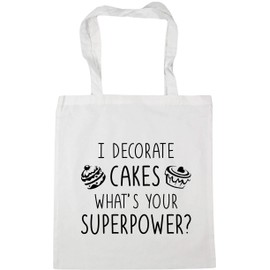 Hippowarehouse I decorate cakes what's your superpower? Tote Shopping Gym Beach Bag 42cm x38cm, 10 litres