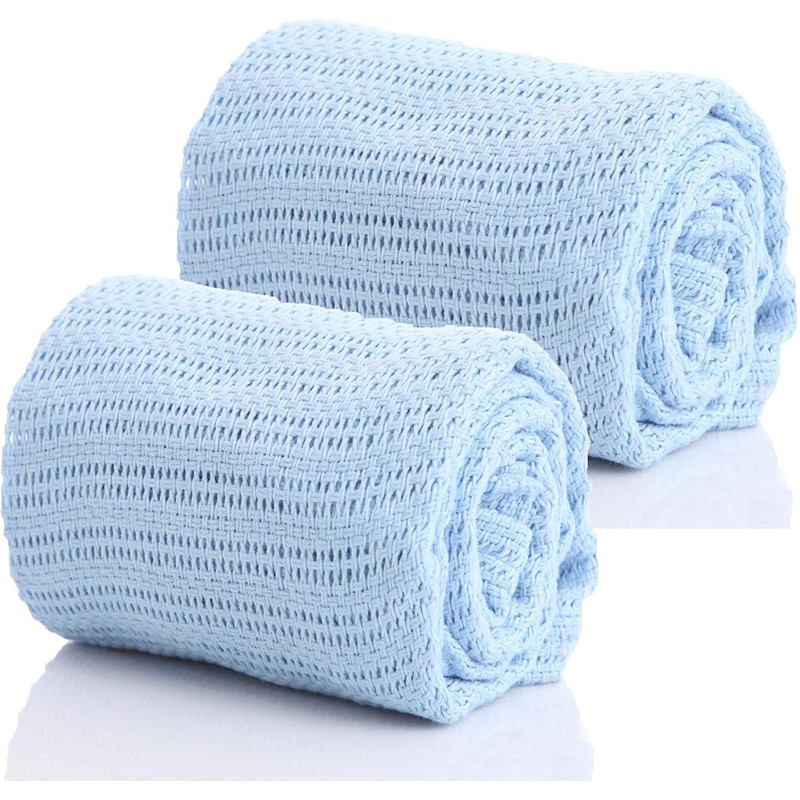 Premium Quality 100% Cotton Cellular Blanket,to Fit (Pram/Cot/Cotbed),Made in EU