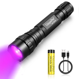 UniqueFire 501B 365nm UV Black Light Flashlight Mini, 365nm uv Flashlight Powerful UV LED Pocket Flash Light, Detector for Pet Urine, Fluorescent Agents, Paper Currency, Antique Jade