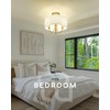 METWET Gold Semi Flush Mount Ceiling Light, 13.5" 4-Light Light